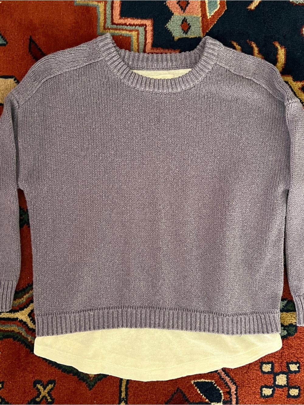 Brochu Walker Crewneck Layered Hem Sweater